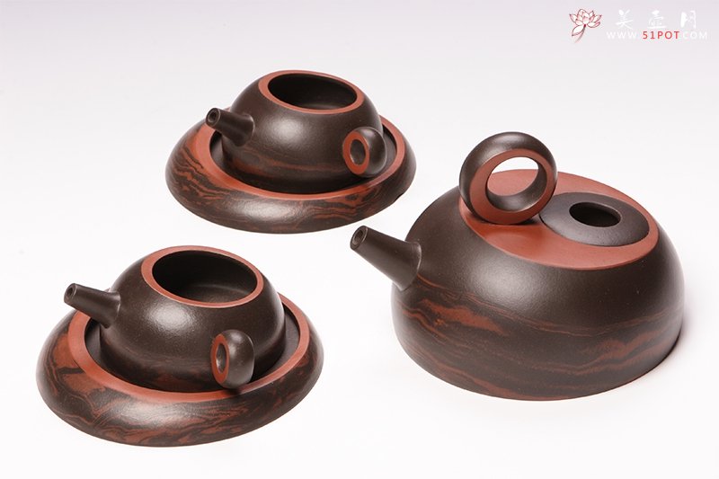 紫砂壶图片：光·日月·日月同辉（五件茶具） - 美壶网