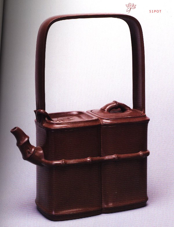 紫砂壶图片：双竹提梁壶 - 美壶网
