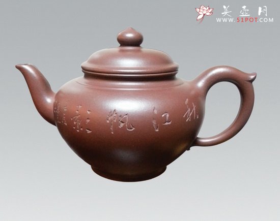 紫砂壶图片：牟克民 笑樱  紫泥 - 美壶网