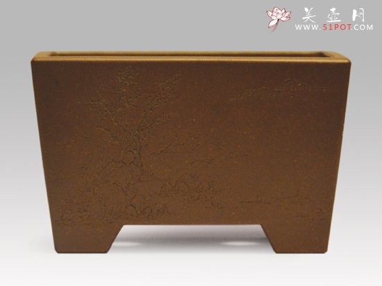 紫砂壶图片：小长四方花盆 - 美壶网