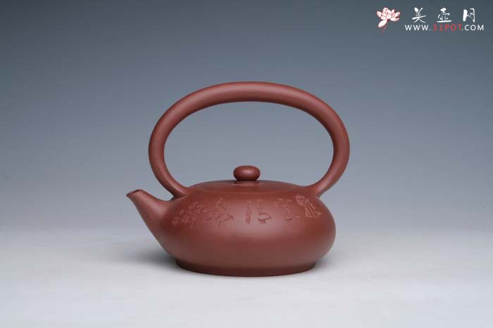 紫砂壶图片：秋韵提梁  青水泥 - 美壶网