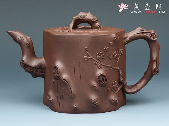 紫砂壶图片：腰圆梅桩 - 美壶网