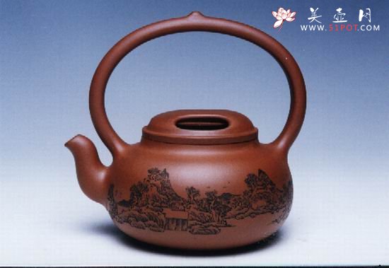 紫砂壶图片：牛盖提梁 - 美壶网