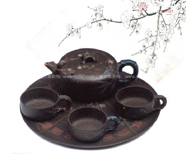 紫砂壶图片：冰梅套壶 - 美壶网