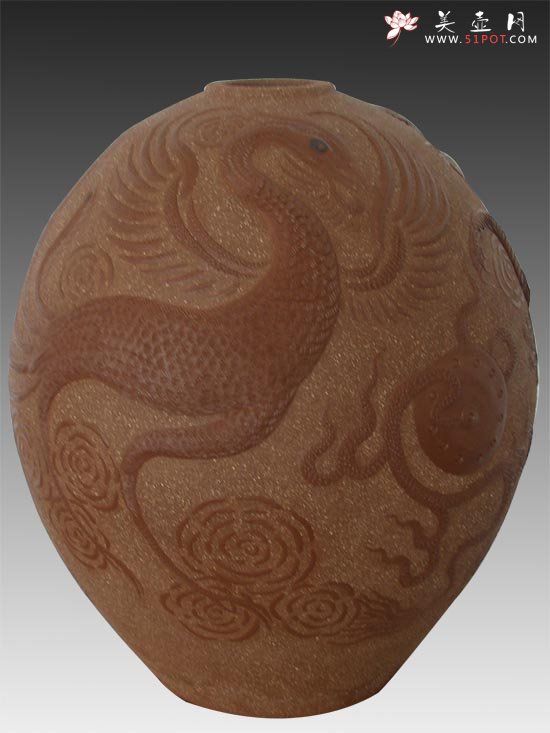 紫砂壶图片：龙凤祥云 - 美壶网