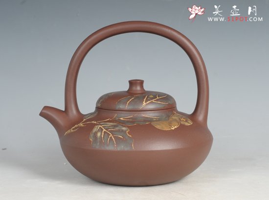 紫砂壶图片：合欢提梁 - 美壶网