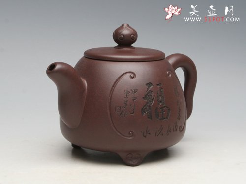紫砂壶图片：福寿临门（全手工） - 美壶网