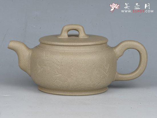 紫砂壶图片：小云锦  容量：300cc  泥料：本山绿泥 - 美壶网