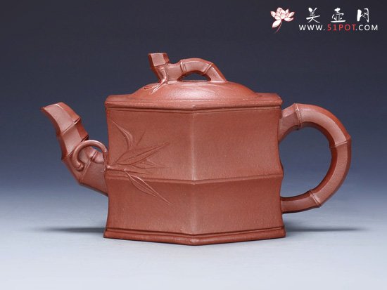 紫砂壶图片：小六方竹段2 - 美壶网