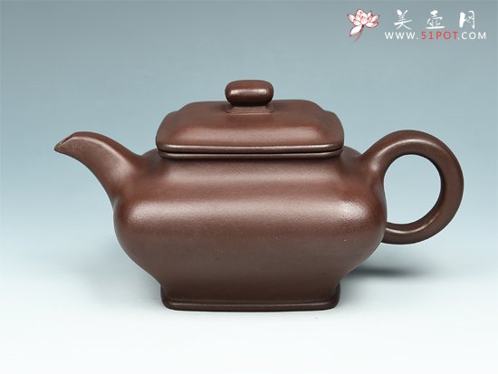 紫砂壶图片：四方虚扁壶 - 美壶网