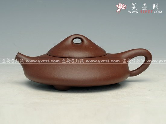紫砂壶图片：全手工扁石瓢 - 美壶网