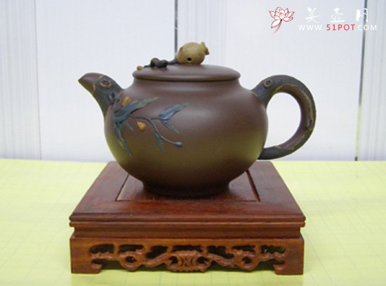 紫砂壶图片：薄胎石榴 - 美壶网