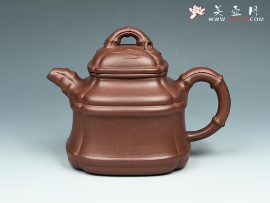 紫砂壶图片：四方竹鼎壶 - 美壶网