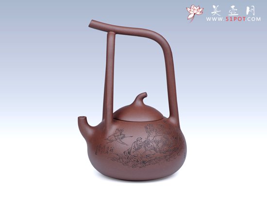 紫砂壶图片：瓢瓜提梁 - 美壶网