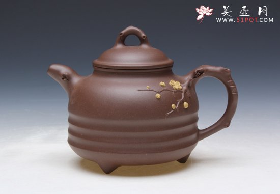 紫砂壶图片：三足梅花 - 美壶网