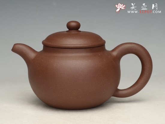 紫砂壶图片：笠帽 原矿自制紫泥 - 美壶网