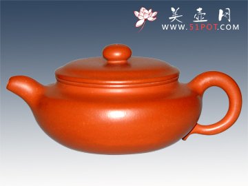 紫砂壶图片：朱泥扁腹 - 美壶网