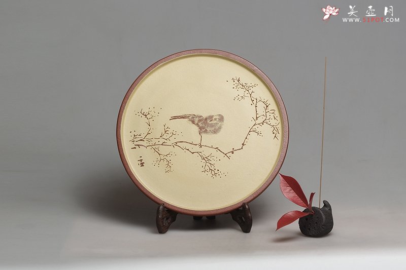 紫砂壶图片：花鸟盘 - 美壶网