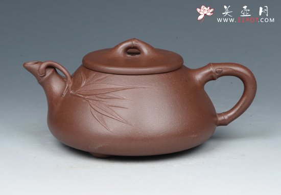 紫砂壶图片：竹叶石瓢 - 美壶网
