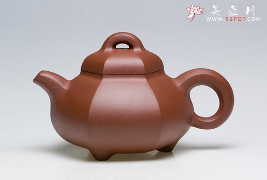 紫砂壶图片：六方新石瓢 350CC - 美壶网