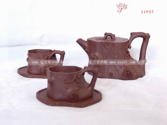 紫砂壶图片：雪梅茶具 - 美壶网