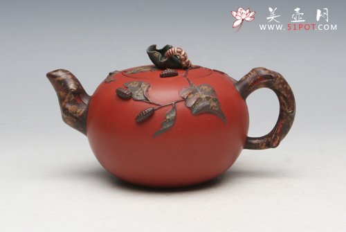 紫砂壶图片：朱泥桑蚕 - 美壶网