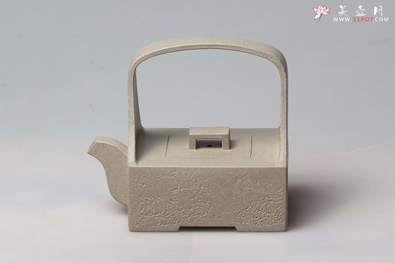 紫砂壶图片：提梁玉璧壶 - 美壶网