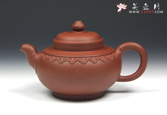 紫砂壶图片：【云肩如意】490cc 原矿底槽清 - 美壶网