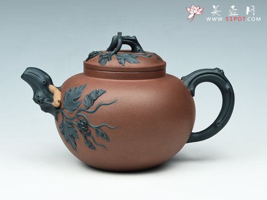 紫砂壶图片：松鼠葡萄 - 美壶网