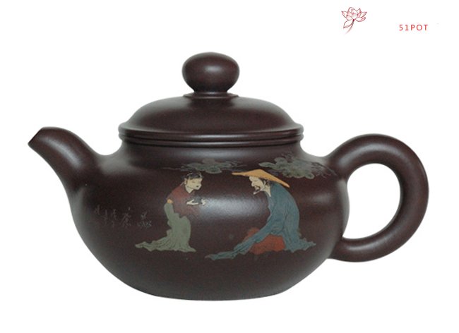紫砂壶图片：泥绘仿古 250CC - 美壶网