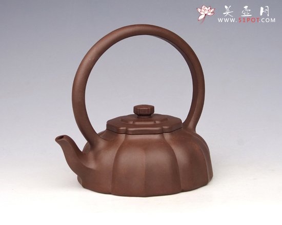 紫砂壶图片：玉兰提梁 - 美壶网