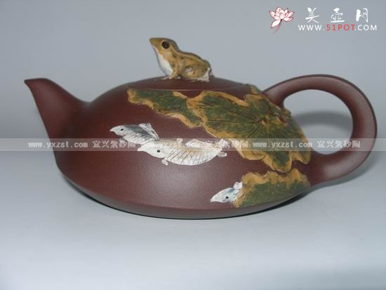 紫砂壶图片：鱼乐壶 - 美壶网