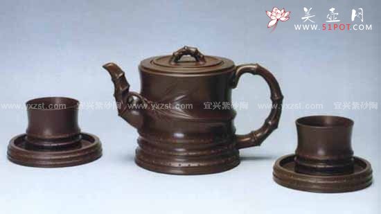 紫砂壶图片：九头竹根茶具 - 美壶网
