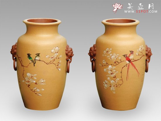 紫砂壶图片：灯笼瓶   泥料：清水泥上粉段泥 - 美壶网