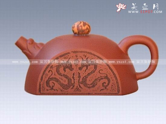 紫砂壶图片：神龙瓦当 - 美壶网