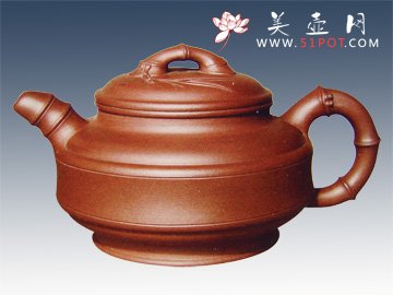 紫砂壶图片：双线足鼓 - 美壶网