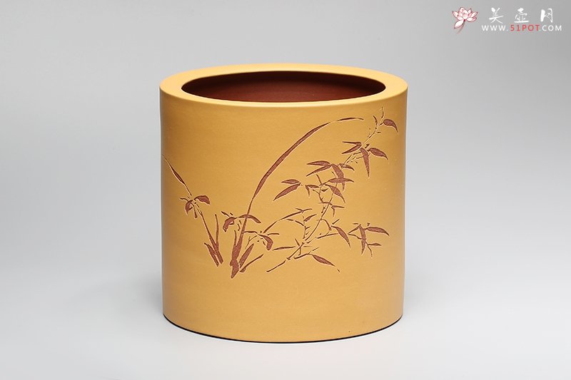 紫砂壶图片：笔筒（霍春阳书画） - 美壶网