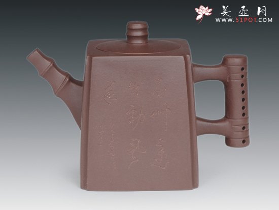 紫砂壶图片：四方竹节 - 美壶网