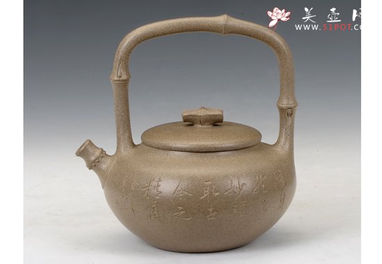 紫砂壶图片：竹节提梁 - 美壶网