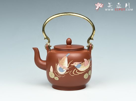 紫砂壶图片：提梁莲子 - 美壶网