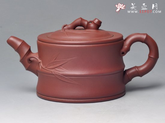 紫砂壶图片：竹段（清水泥）35... - 美壶网