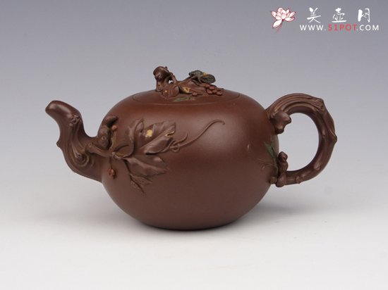 紫砂壶图片：松鼠葡萄 - 美壶网