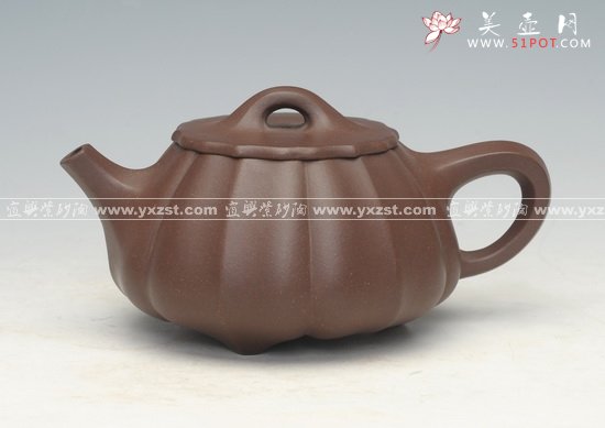 紫砂壶图片：筋纹石瓢 - 美壶网
