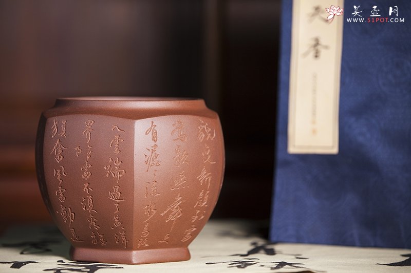 紫砂壶图片：六方笔筒 - 美壶网