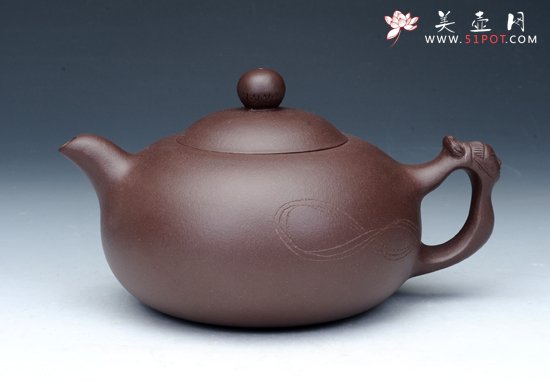 紫砂壶图片：飞仙壶 紫泥 - 美壶网