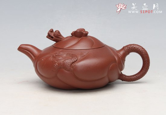 紫砂壶图片：鱼化龙200CC - 美壶网