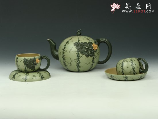 紫砂壶图片：西瓜套壶 - 美壶网