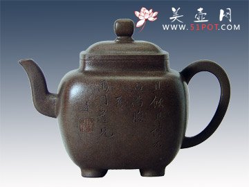 紫砂壶图片：四足方壶 - 美壶网