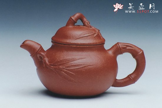 紫砂壶图片：佛竹手工调砂泥 - 美壶网