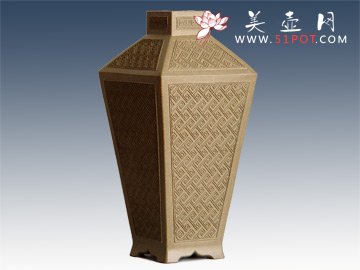 紫砂壶图片：富贵四方瓶 - 美壶网